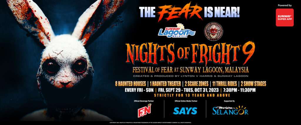 Nights of Fright 9 is set to scare goers with 8 haunted houses, 11 thrill rides, two scare zones, one haunted theater, and two show stages.